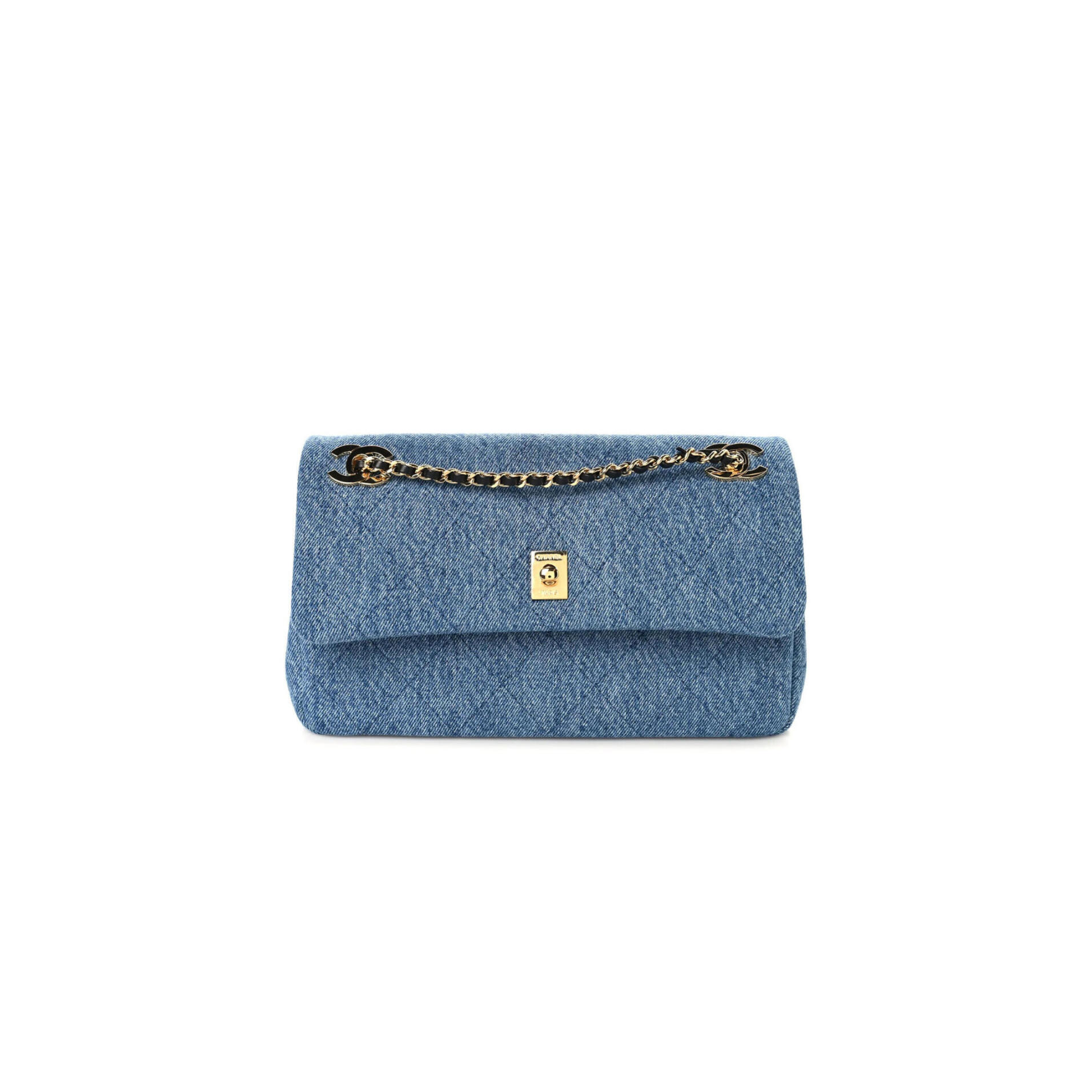 CHANEL DENIM QUILTED EYES ON YOU FLAP BLUE AS6417 (25*15*8cm)